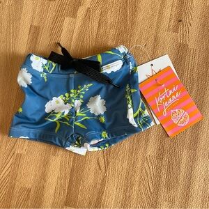 Kortni Jeane Baby Boy Euro Shorts Swimsuit Bottoms Blue Floral NWT 3 month Mini